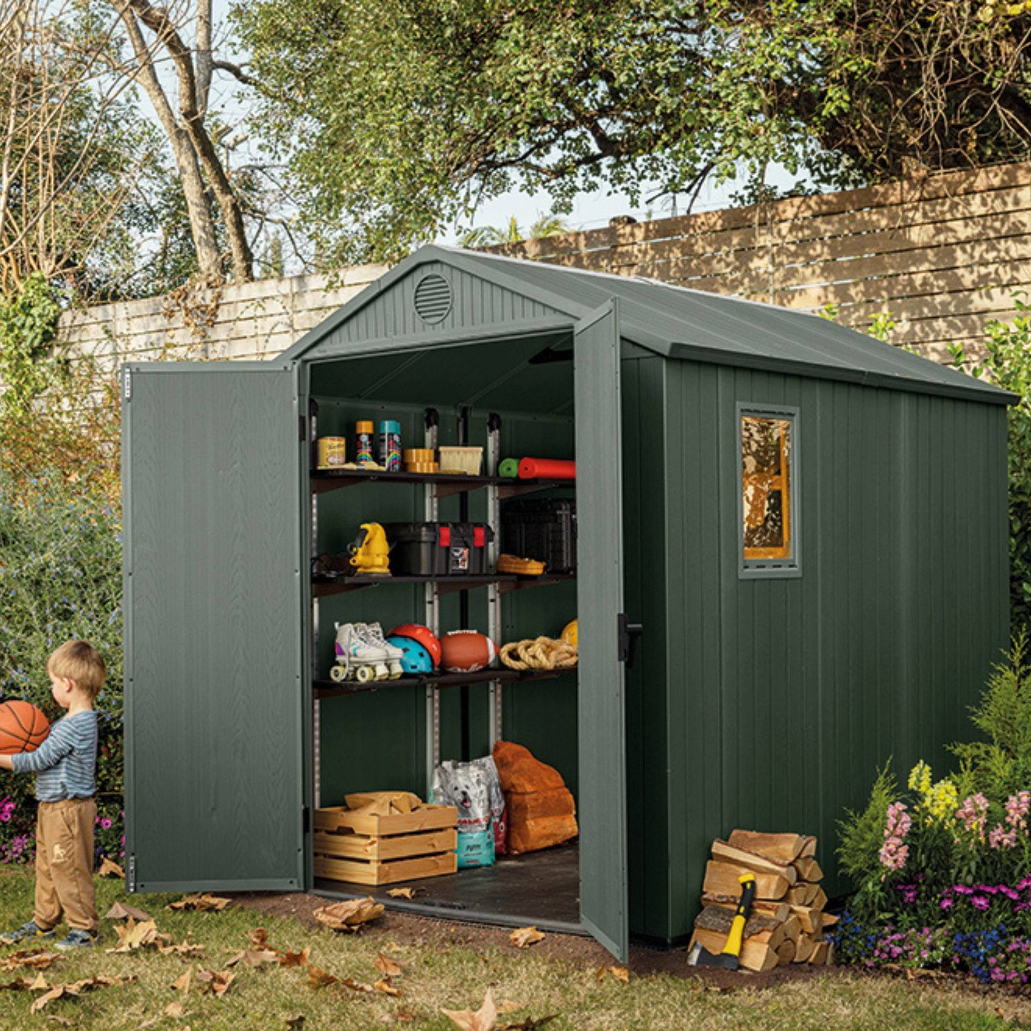 Keter - Abri de jardin en résine 4,5 m² Keter DARWIN 6x8 Vert - Image 3