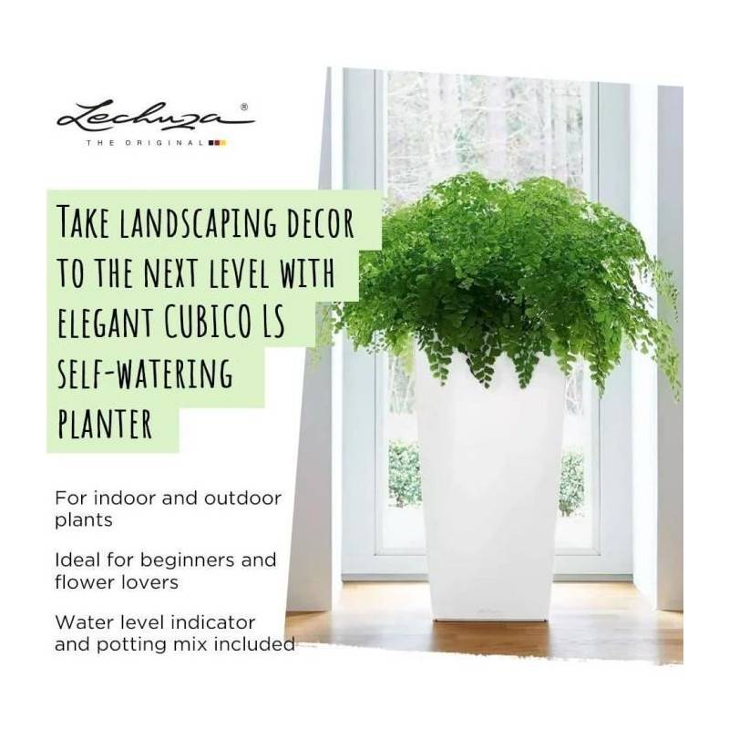Lechuza - Pot De Fleur Lechuza Cubico Premium 40 - Kit Complet, Noir Brillant - Image 2
