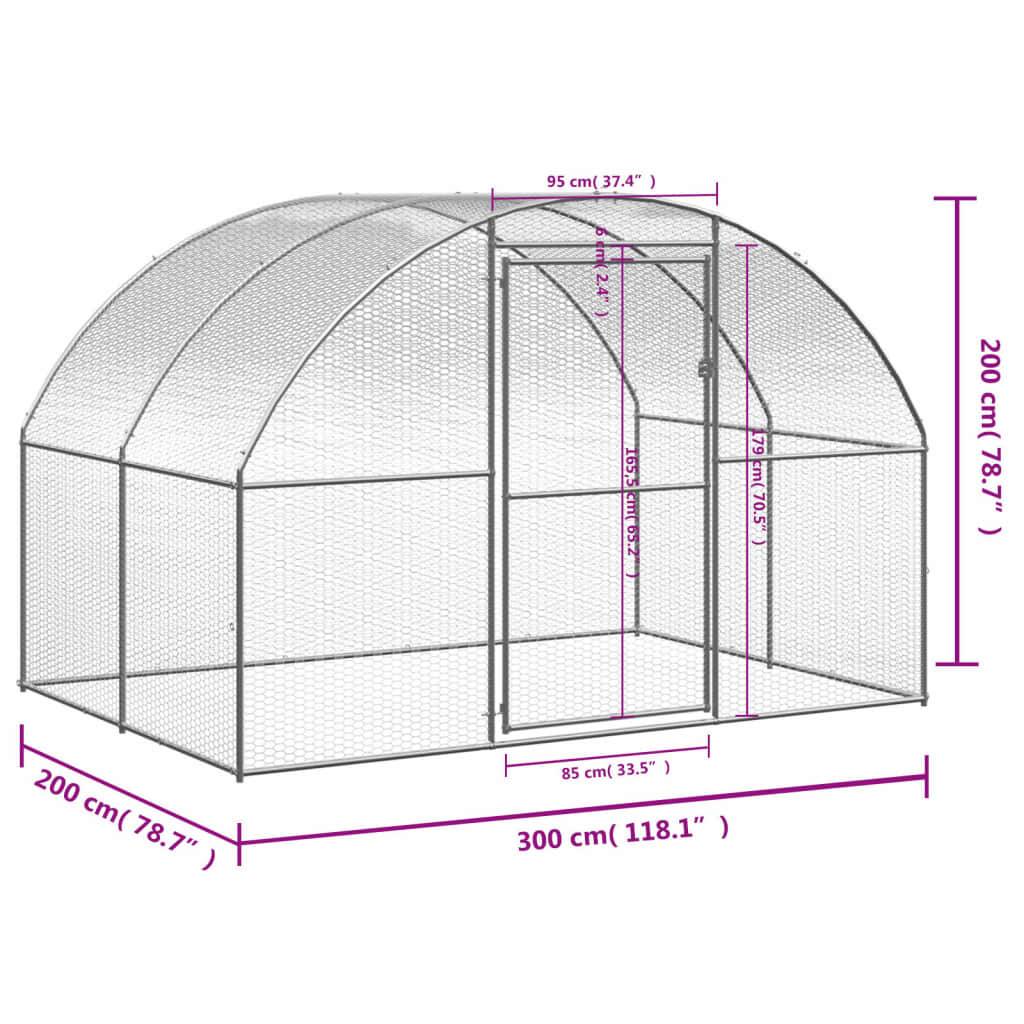Poulailler extérieur Acier galvanisé avec Toit PE pour jardin 3x2x2 m – ComfortXL Outdoor Living - Image 8