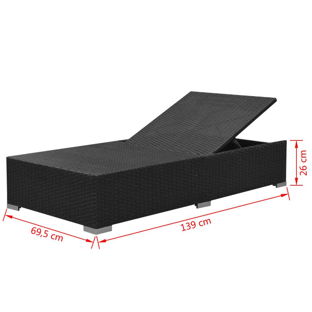 Salon de jardin 3 pcs | Mobilier d'extérieur avec coussins Résine tressée Noir Maison Chic - Image 9