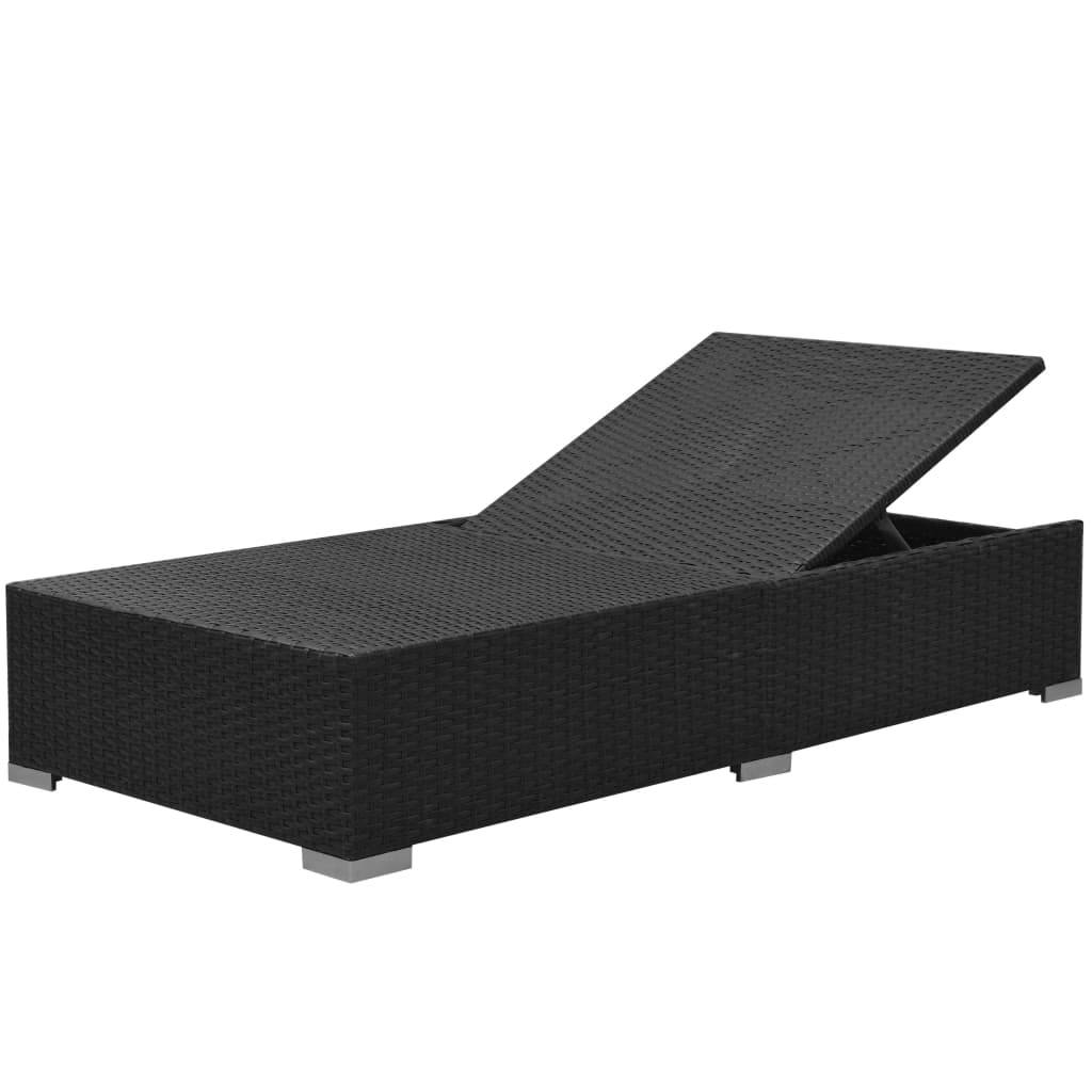 Salon de jardin 3 pcs | Mobilier d'extérieur avec coussins Résine tressée Noir Maison Chic - Image 7