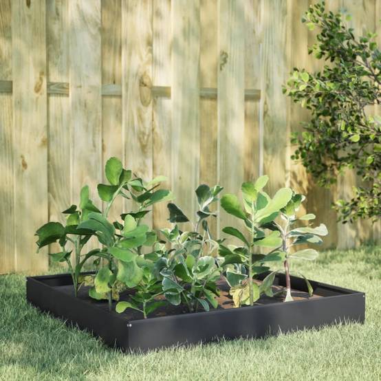 PANGIVO - Lit surélevé de jardin acier anthracite 100 x 100 x 26 cm - PANGIVO - Image 1