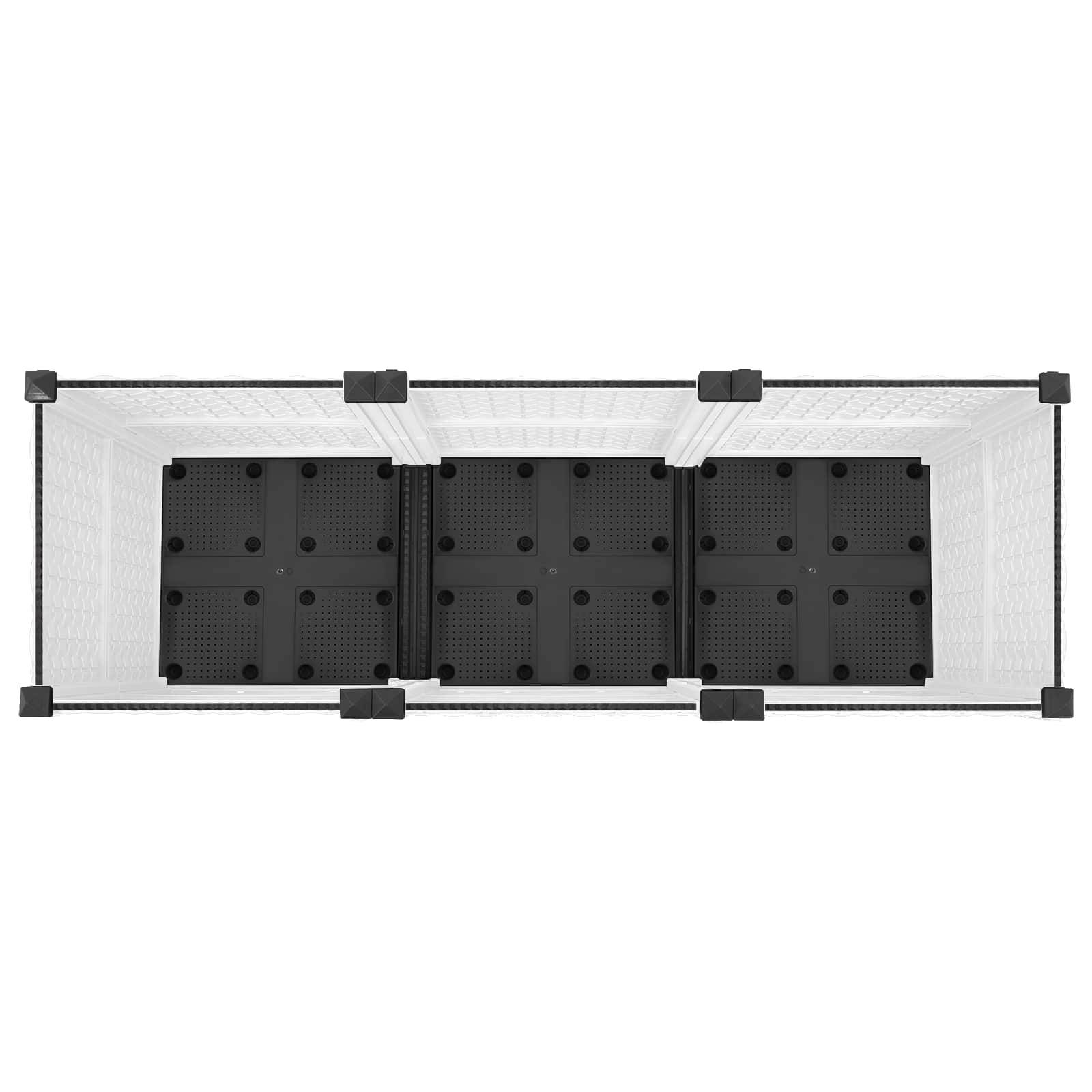 ComfortXL - Jardinière rectangulaire sur roulettes polypropylène grand espace culture 120x40x48cm blanc - ComfortXL Outdoor Living - Image 5