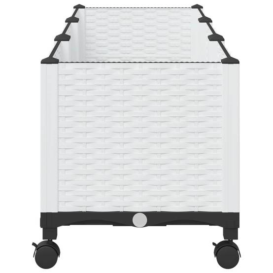 ComfortXL - Jardinière rectangulaire sur roulettes polypropylène grand espace culture 120x40x48cm blanc - ComfortXL Outdoor Living - Image 4