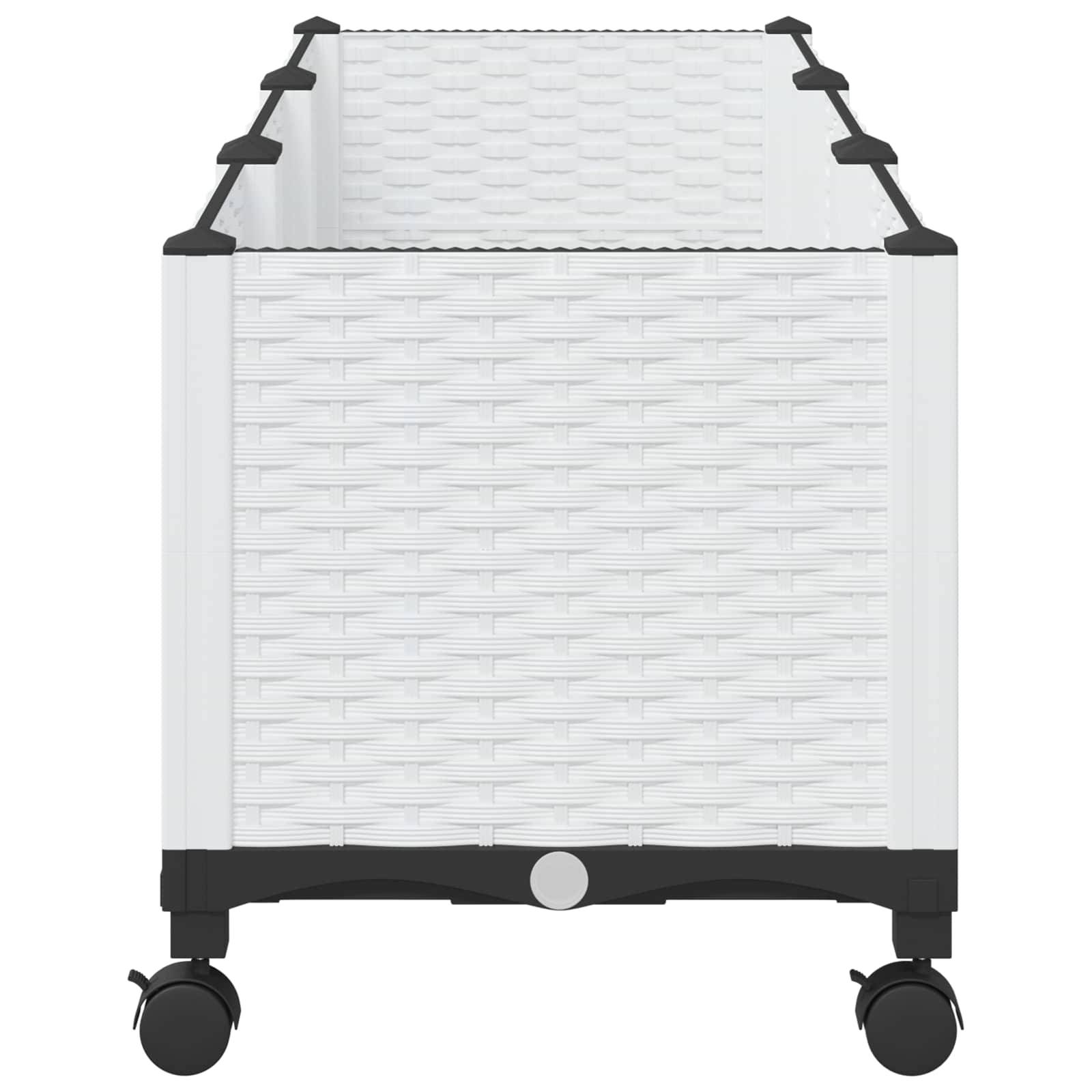 ComfortXL - Jardinière rectangulaire sur roulettes polypropylène grand espace culture 120x40x48cm blanc - ComfortXL Outdoor Living - Image 4