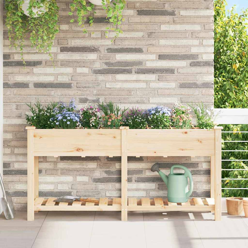 Cache-pot, Pot De Fleurs avec étagère Beige 161.5 x 45 x 76.5 cm g367 - Image 2