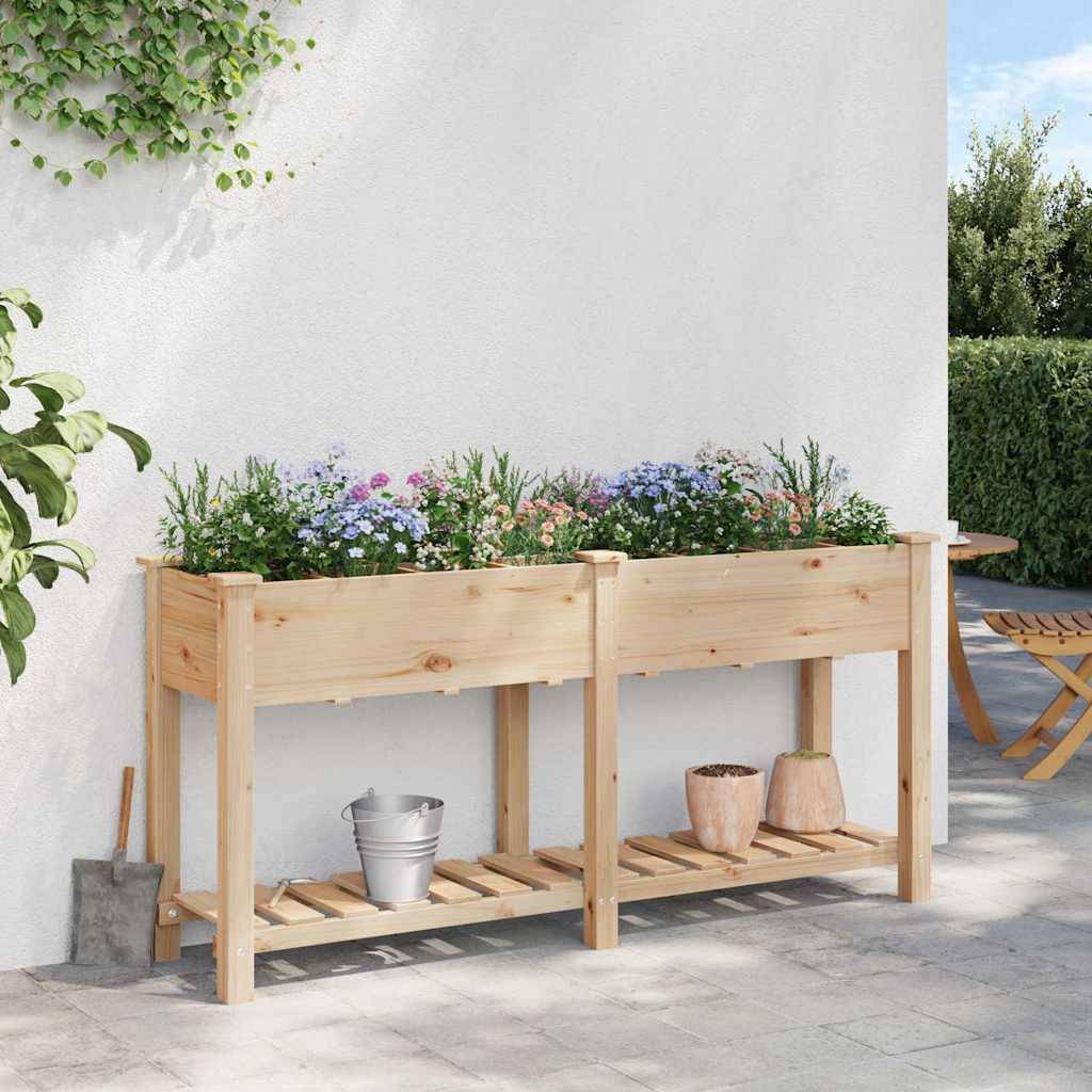 Cache-pot, Pot De Fleurs avec étagère Beige 161.5 x 45 x 76.5 cm g367 - Image 4