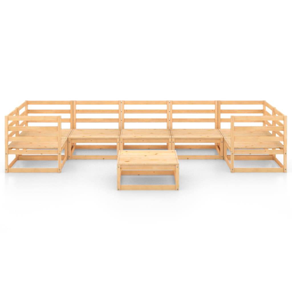 Helloshop26 - Salon de jardin meuble d'extérieur ensemble de mobilier 8 pièces bois de pin massif - Image 2