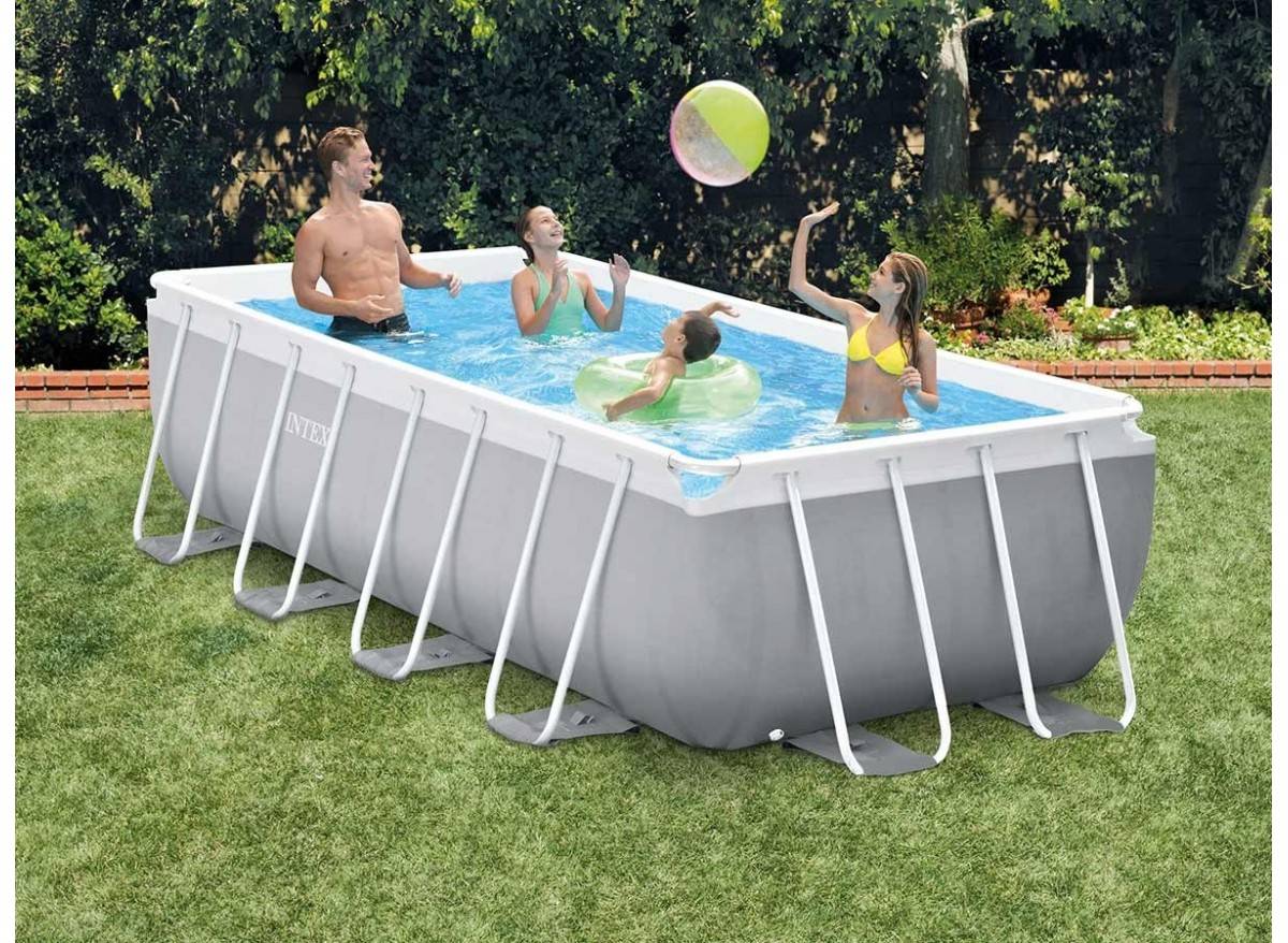 Kit piscine tubulaire Intex Prism Frame rectangulaire 4,00 x 2,00 x 1,00 m + Kit de traitement au chlore - Image 2