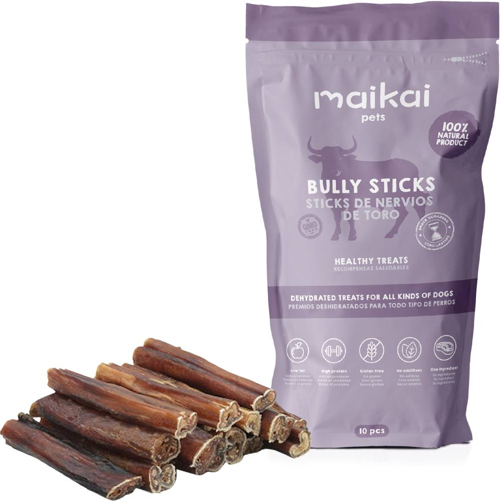 Friandises à Mâcher (10 unités) - Nerfs de Bœuf pour Chien 100% Naturelles - MAIKAI - Image 1