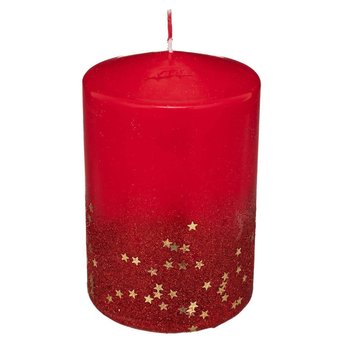 Fééric Lights & Christmas - Bougie Paillettes Dégradé Rouge 15 x 10 - Feeric Lights & Christmas