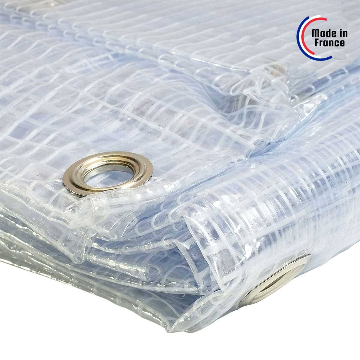 Bâche Agricole 3,8x4 m SP400AG - Garantie 5 ans - Bâche Armée Transparente étanche - Anti-UV - Made in France TECPLAST - Image 5