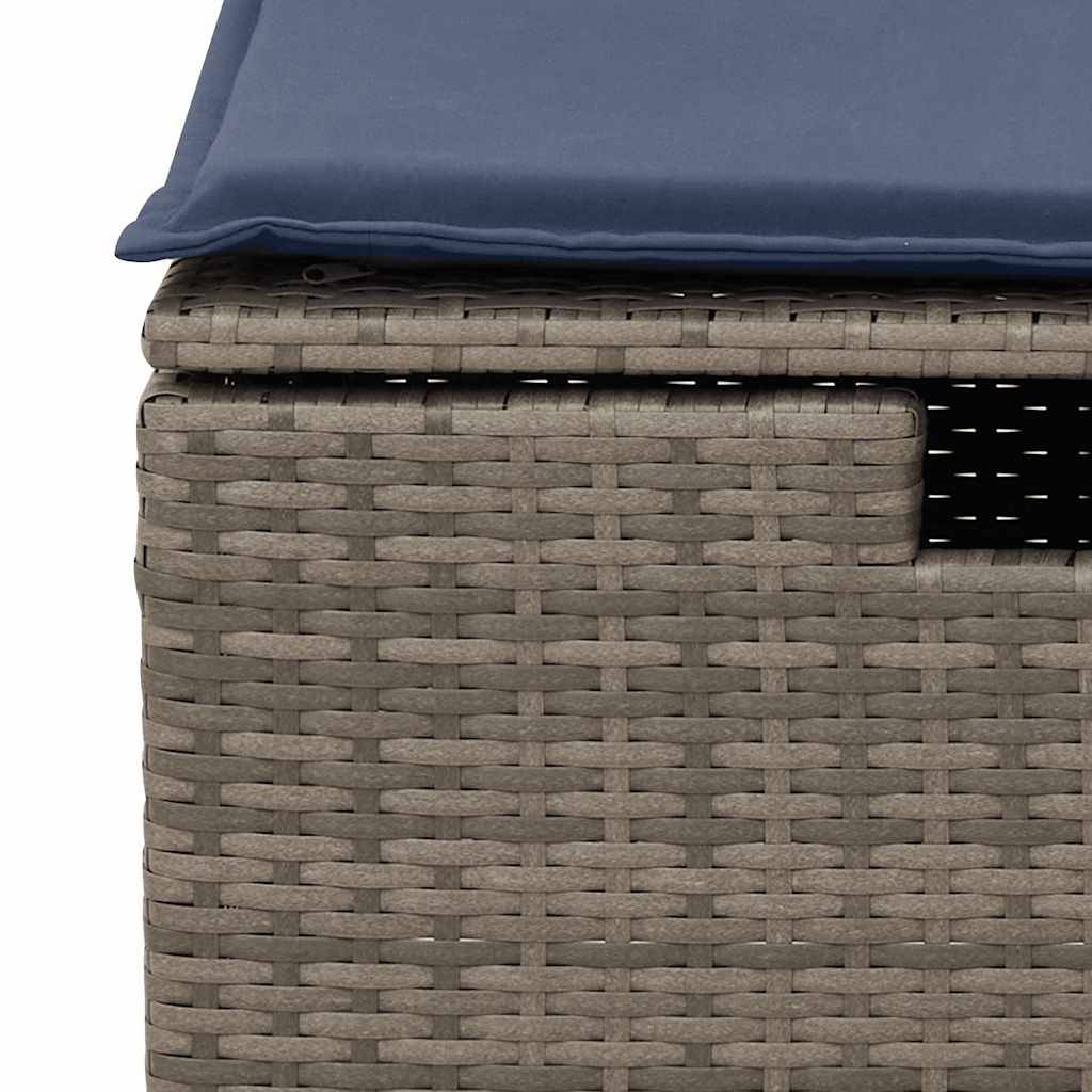 ComfortXL - Set 2 Tabourets Rangement Résine Tressée Modulable avec Coussins pour Salon de Jardin Gris – ComfortXL Outdoor Living - Image 6