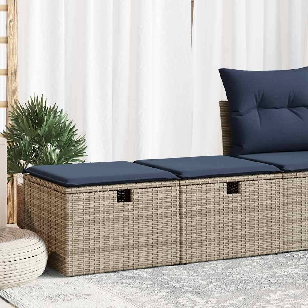 ComfortXL - Set 2 Tabourets Rangement Résine Tressée Modulable avec Coussins pour Salon de Jardin Gris – ComfortXL Outdoor Living - Image 1