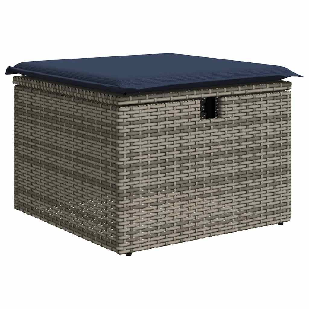 ComfortXL - Set 2 Tabourets Rangement Résine Tressée Modulable avec Coussins pour Salon de Jardin Gris – ComfortXL Outdoor Living - Image 4