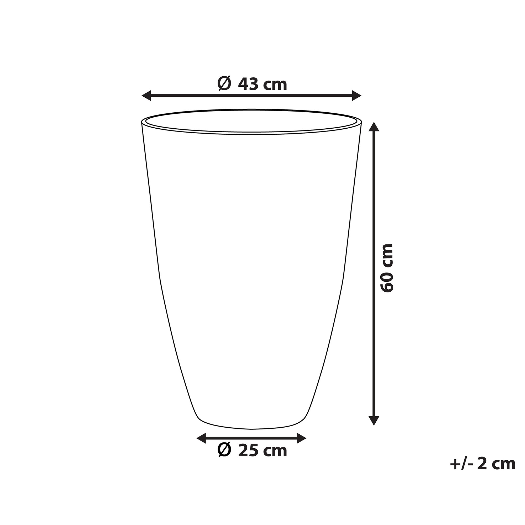 Beliani - Cache-pot d'extérieur Fibre d'argile Beige CAMIA - 43x43x60- Beliani - Image 3