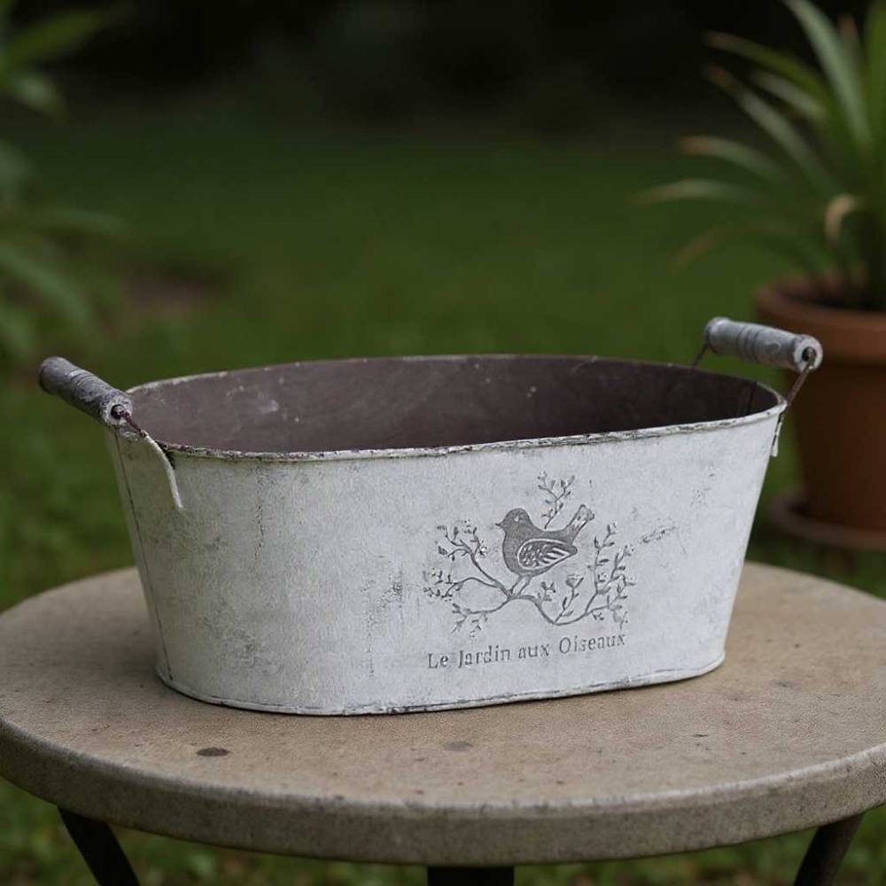 Aubry Gaspard - Jardinière ovale Métal patiné 30 cm - Aubry Gaspard - Image 2