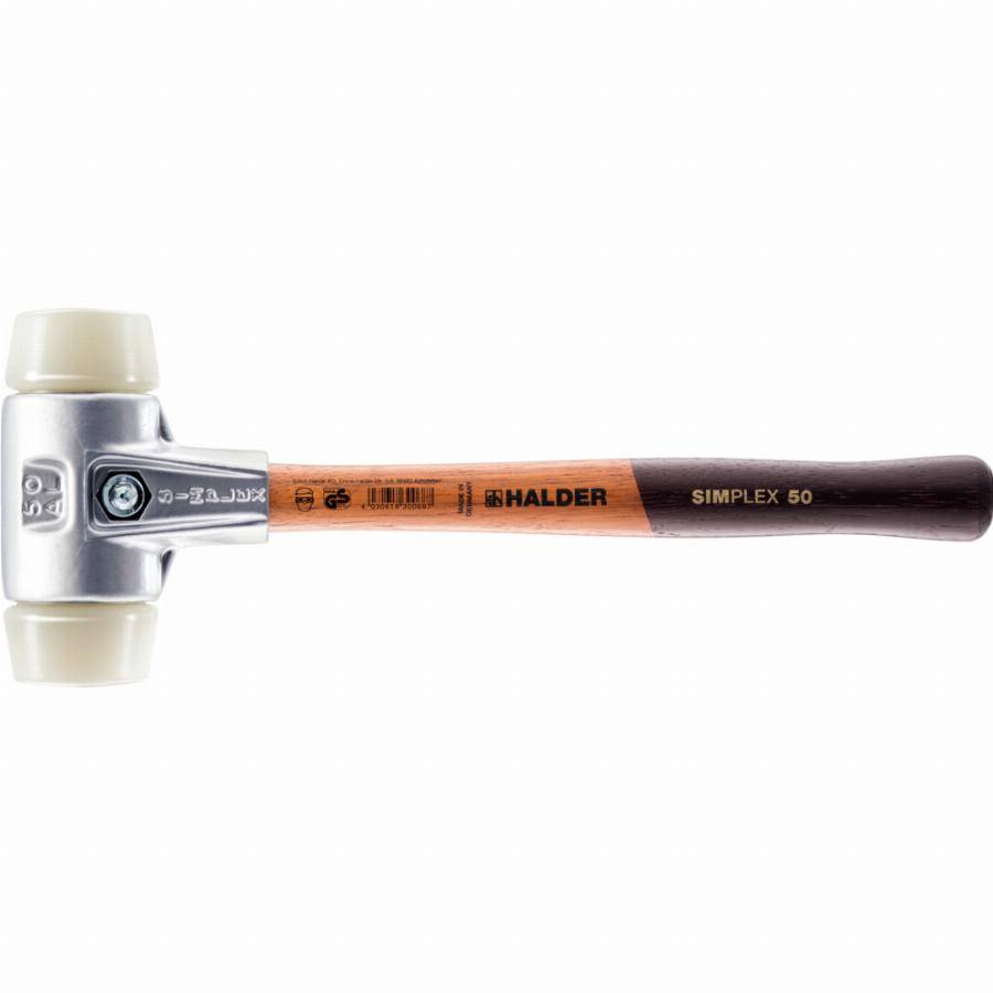 Maillet HALDER SIMPLEX Nylon avec boîtier en aluminium et manche en bois - D=30 mm - 3108.030