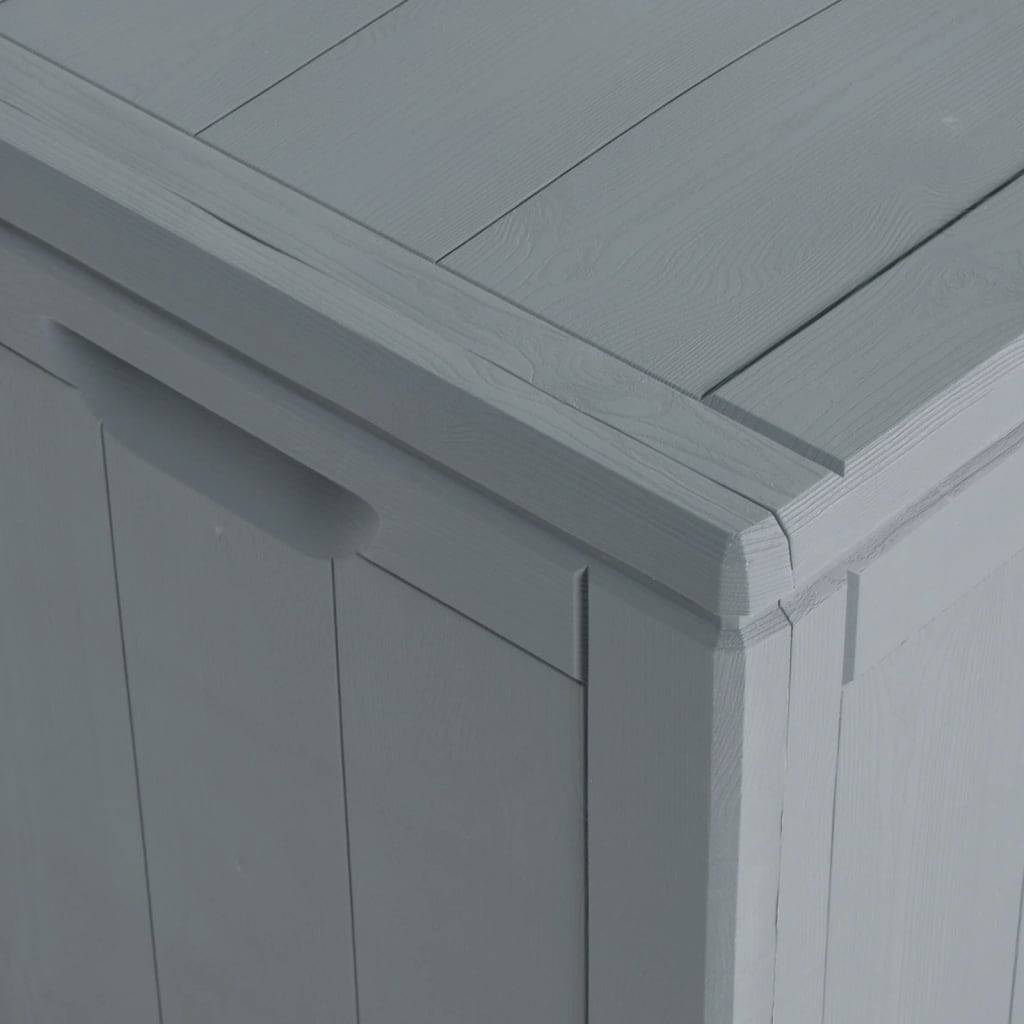 Coffre boîte meuble de jardin rangement 180 litres gris PP rotin - Image 4