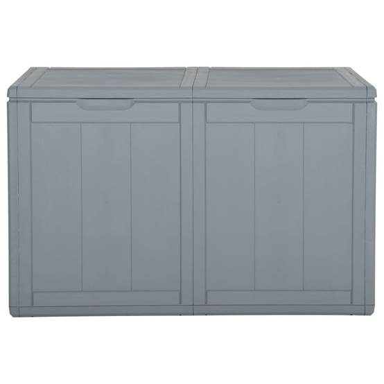Coffre boîte meuble de jardin rangement 180 litres gris PP rotin - Image 2