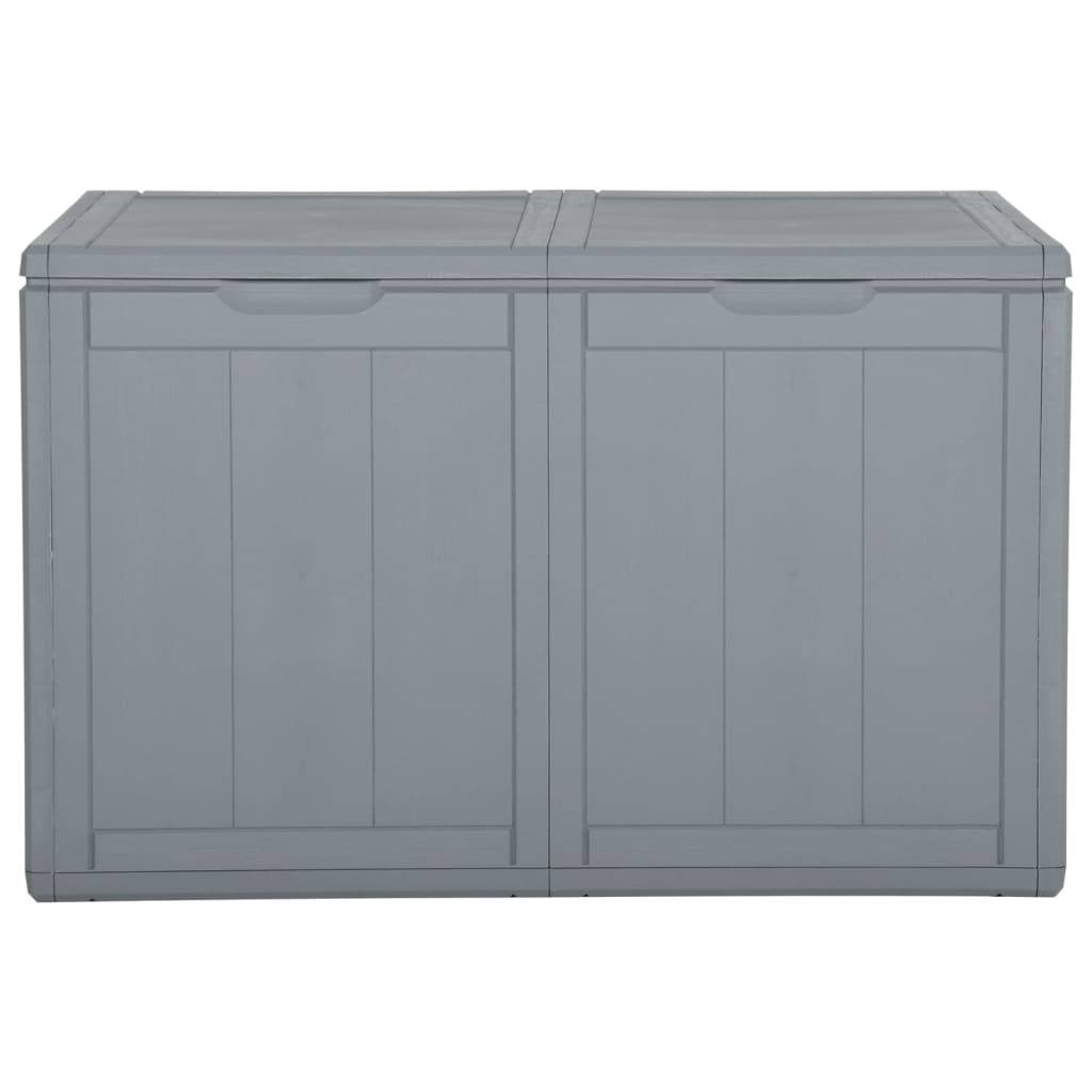 Coffre boîte meuble de jardin rangement 180 litres gris PP rotin - Image 2