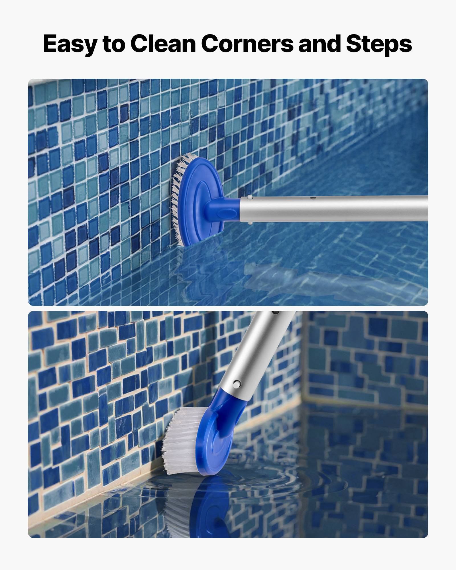 Vevor - VEVOR Kit de nettoyage de piscine 2 têtes de brosse et 2 épuisettes de piscine - Image 6