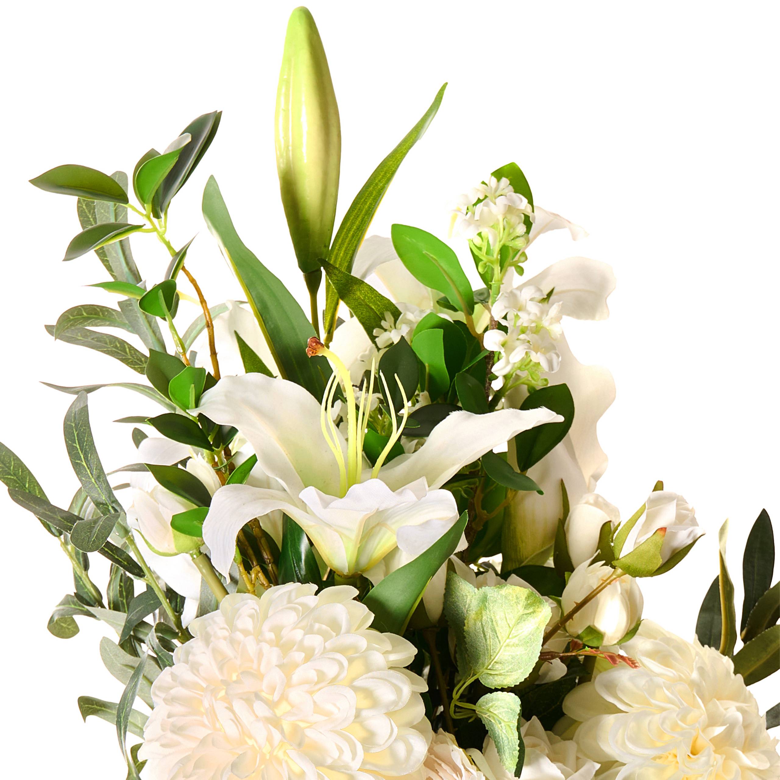 Beliani - Bouquet de fleurs artificielles Tissu Blanc PARREIRA - 45x45x67- Beliani - Image 4