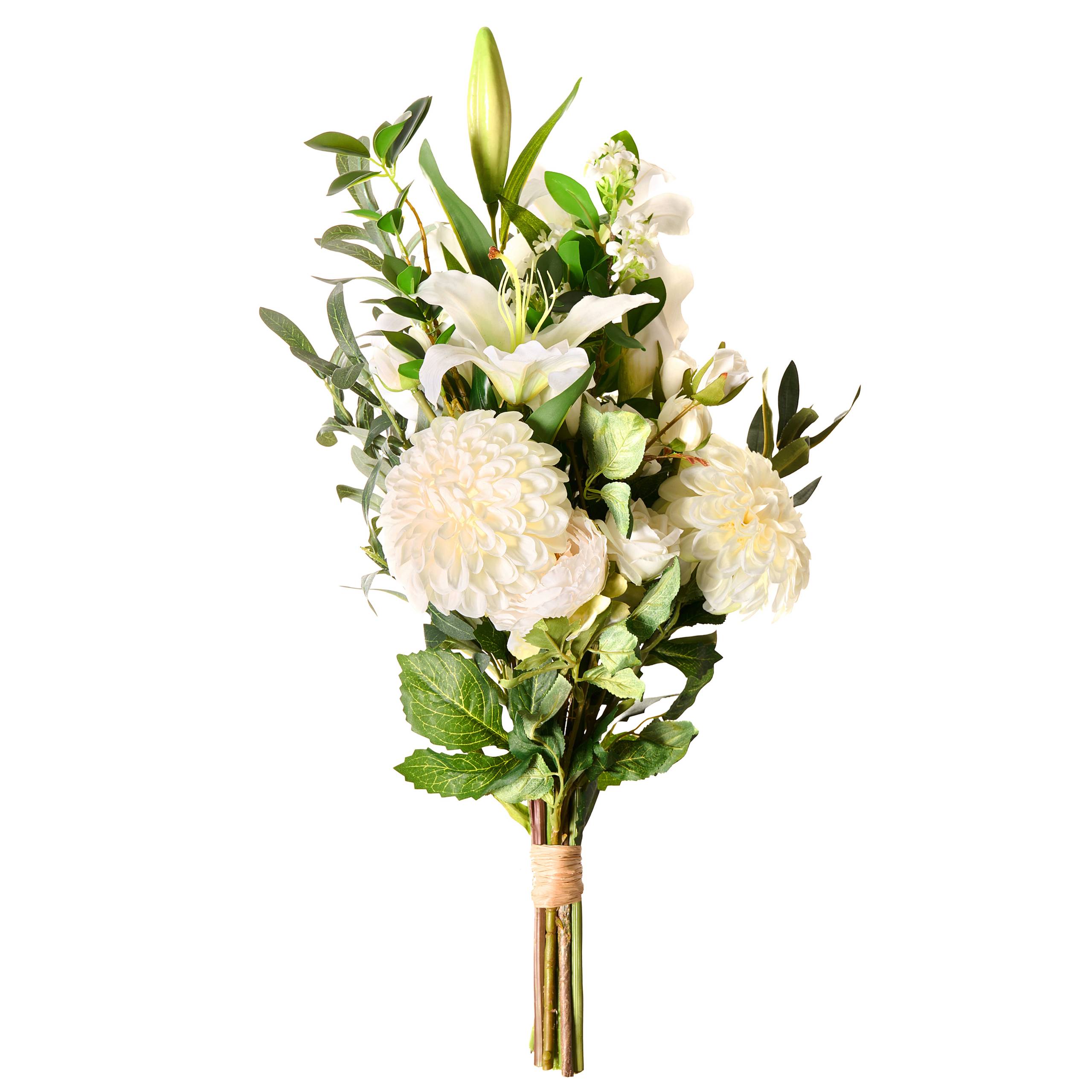 Beliani - Bouquet de fleurs artificielles Tissu Blanc PARREIRA - 45x45x67- Beliani - Image 2