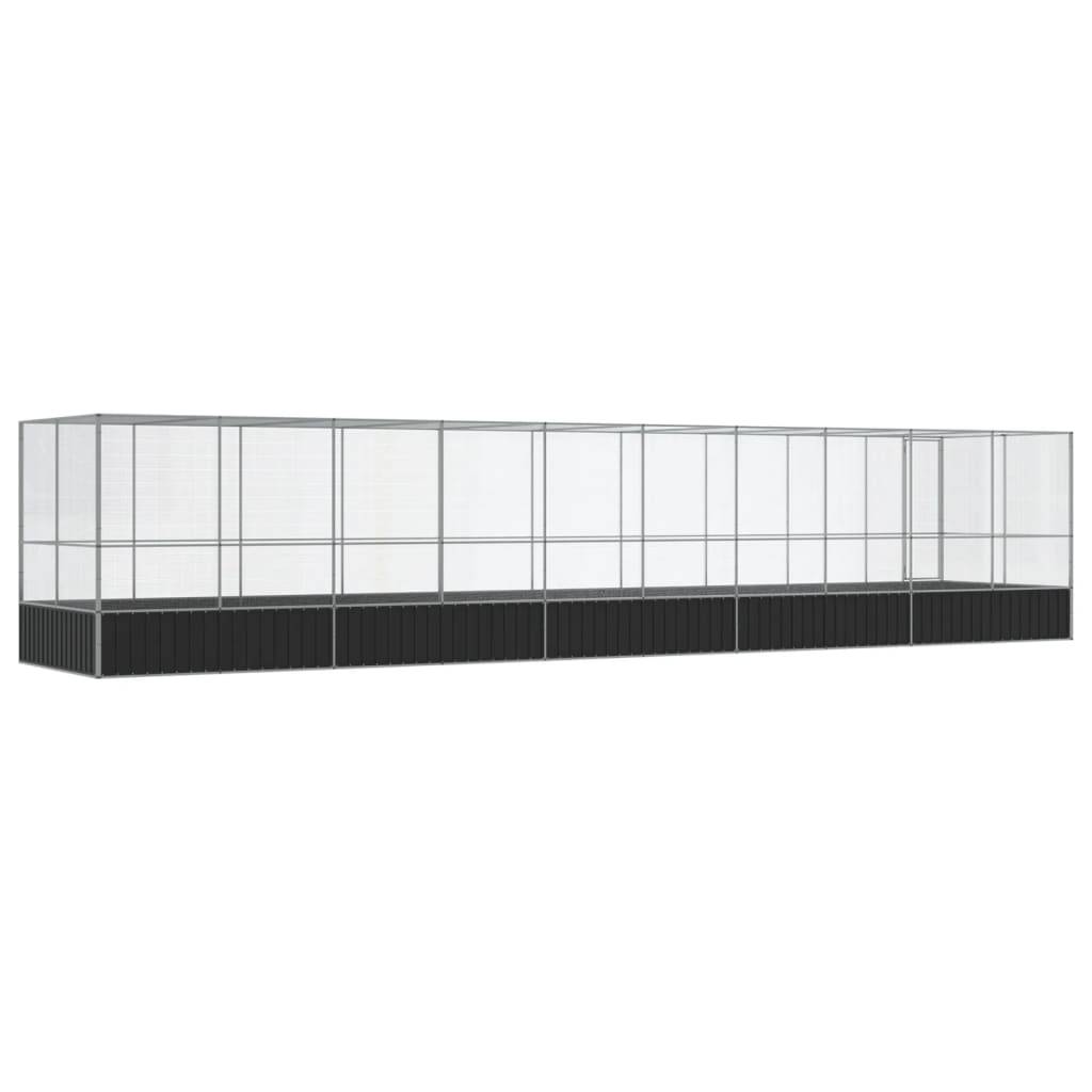 Enclos Volière Acier Galvanisé Résistant 1039x207cm Argent - ComfortXL Outdoor Living - Image 5