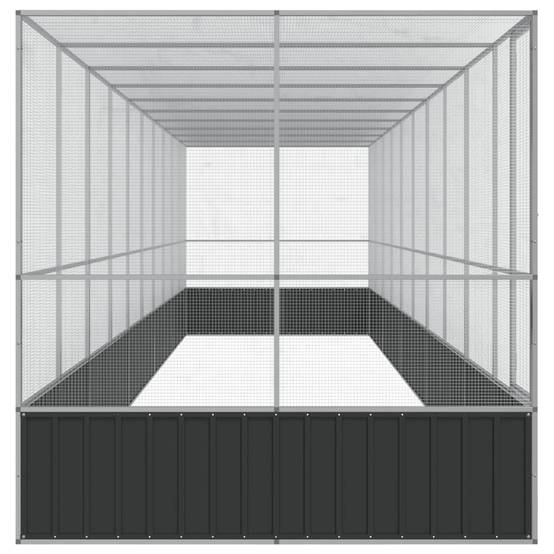 Enclos Volière Acier Galvanisé Résistant 1039x207cm Argent - ComfortXL Outdoor Living - Image 4