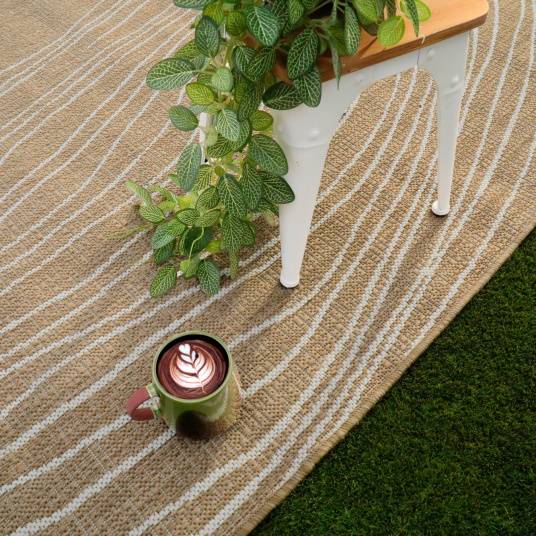 Decoweb - Tapis d'extérieur ou d'intérieur - Riviera - Beige et crème - 80 x 150 cm - Decoweb - Image 4