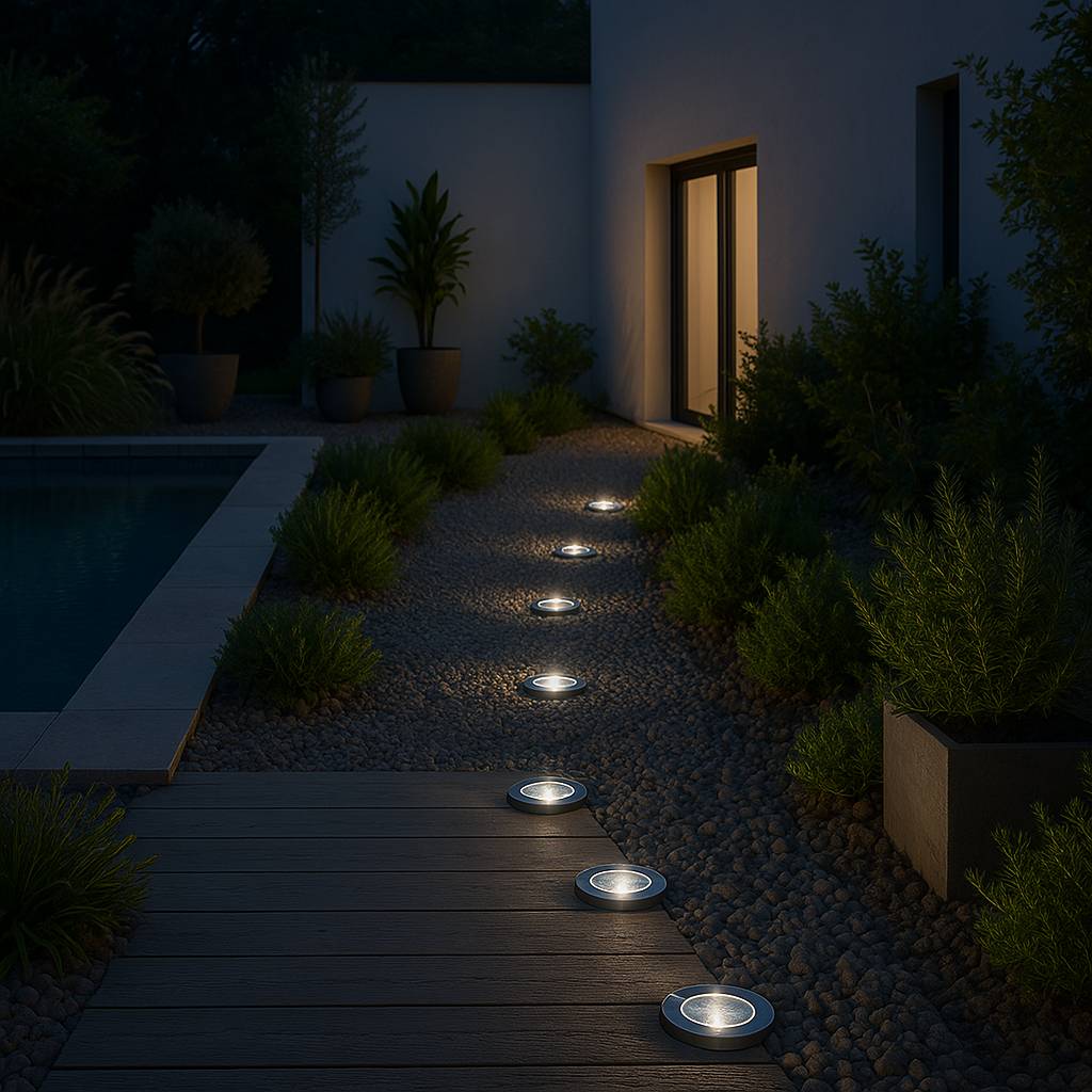 Lumisky - 8 Balises solaires rondes DECKY D12cm 40LM - Image 2