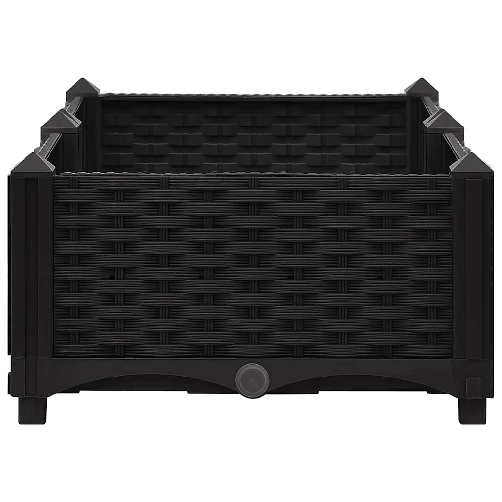Jardinière Terra Grande Rectangulaire 80 X 34,4 X 32 Cm 44 L – Plastique Anthracite UV Résistant, Style Classique Balcon & Intérieur