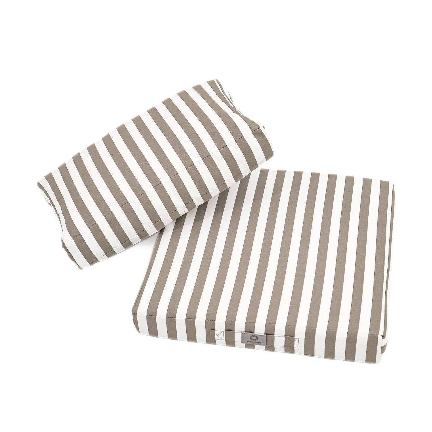 Coussins pour salon de jardin déhoussable 50x50cm Rayure beige - Déco arts - Image 4