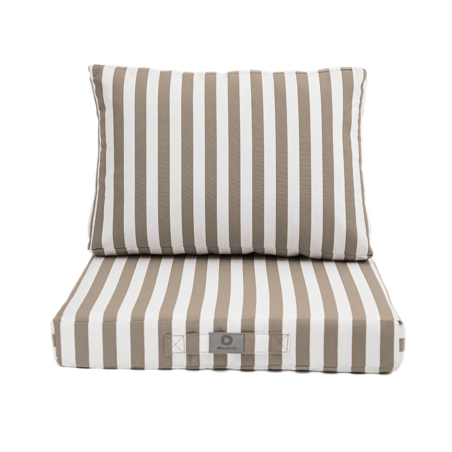 Coussins pour salon de jardin déhoussable 50x50cm Rayure beige - Déco arts - Image 3
