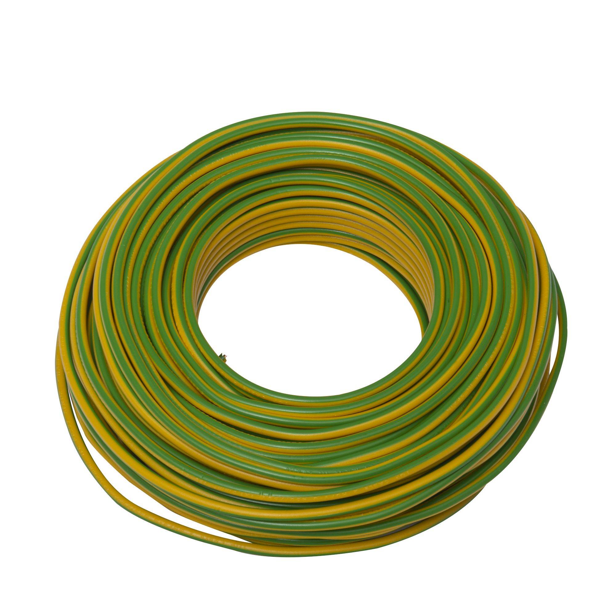 Zenitech - Câble électrique HO7V-U 1,5 mm2 jaune-vert 25 m - Image 1