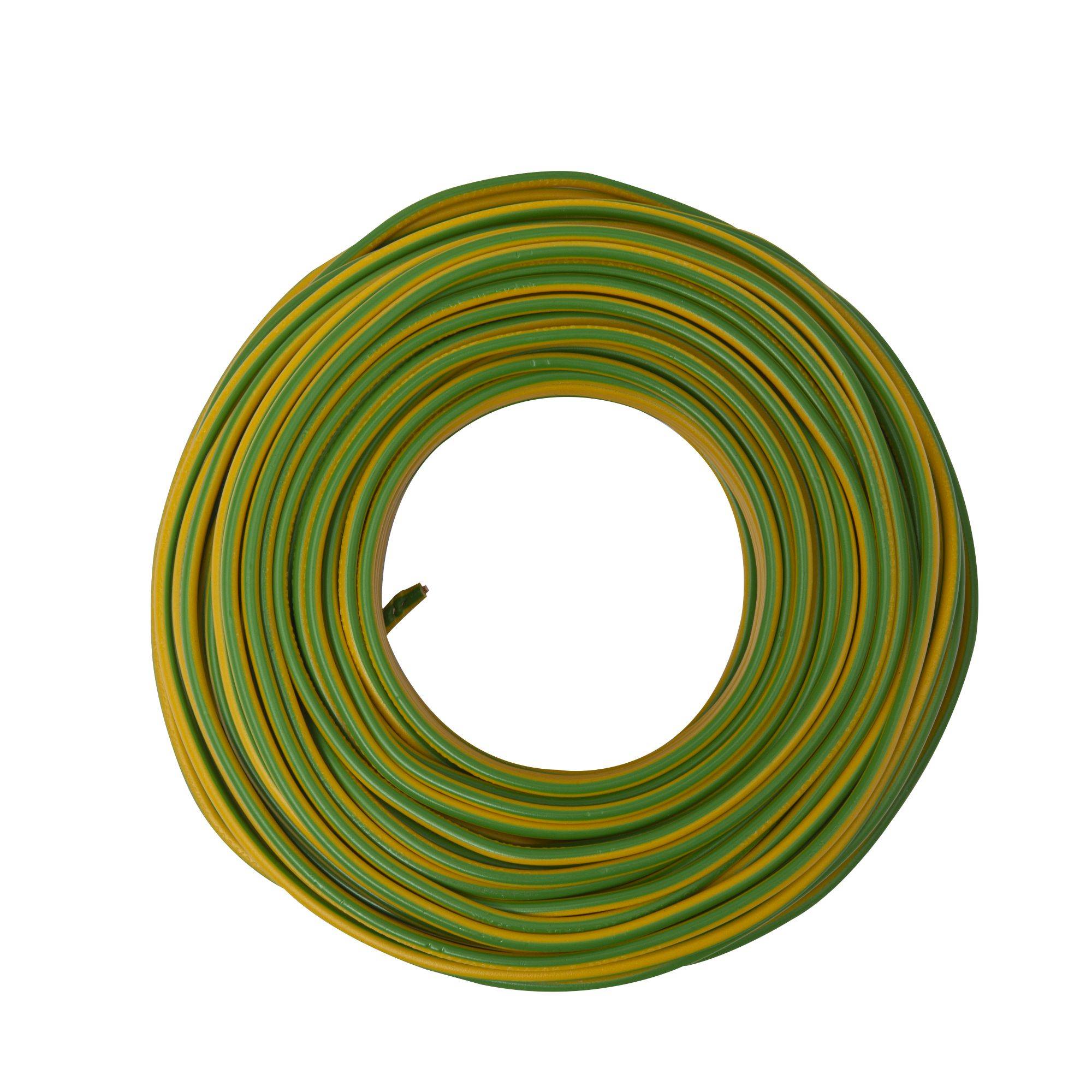 Zenitech - Câble électrique HO7V-U 1,5 mm2 jaune-vert 25 m - Image 3