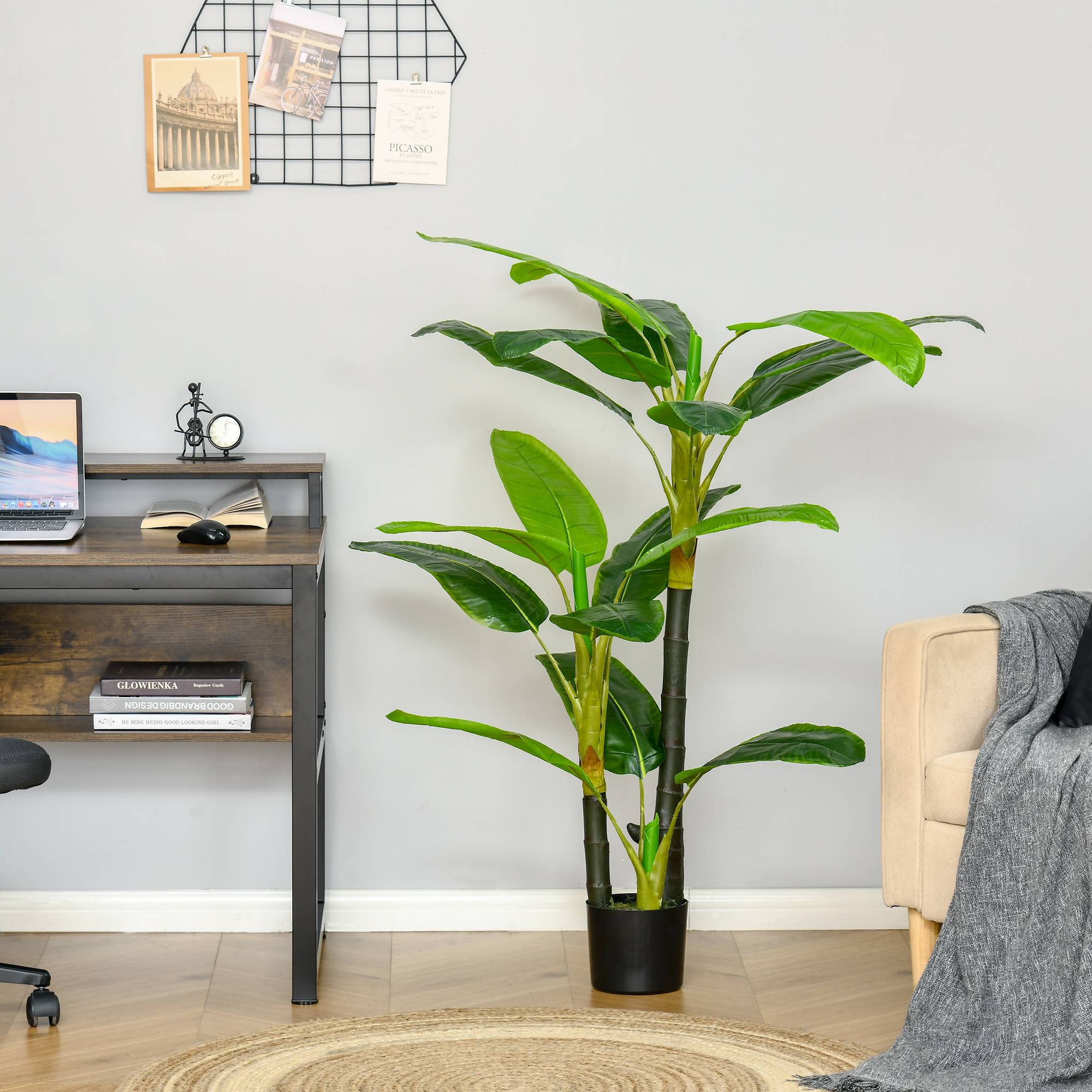 Sans Marque - Bananier artificiel en pot de 150 cm, pour une utilisation intérieure et extérieure - Image 4