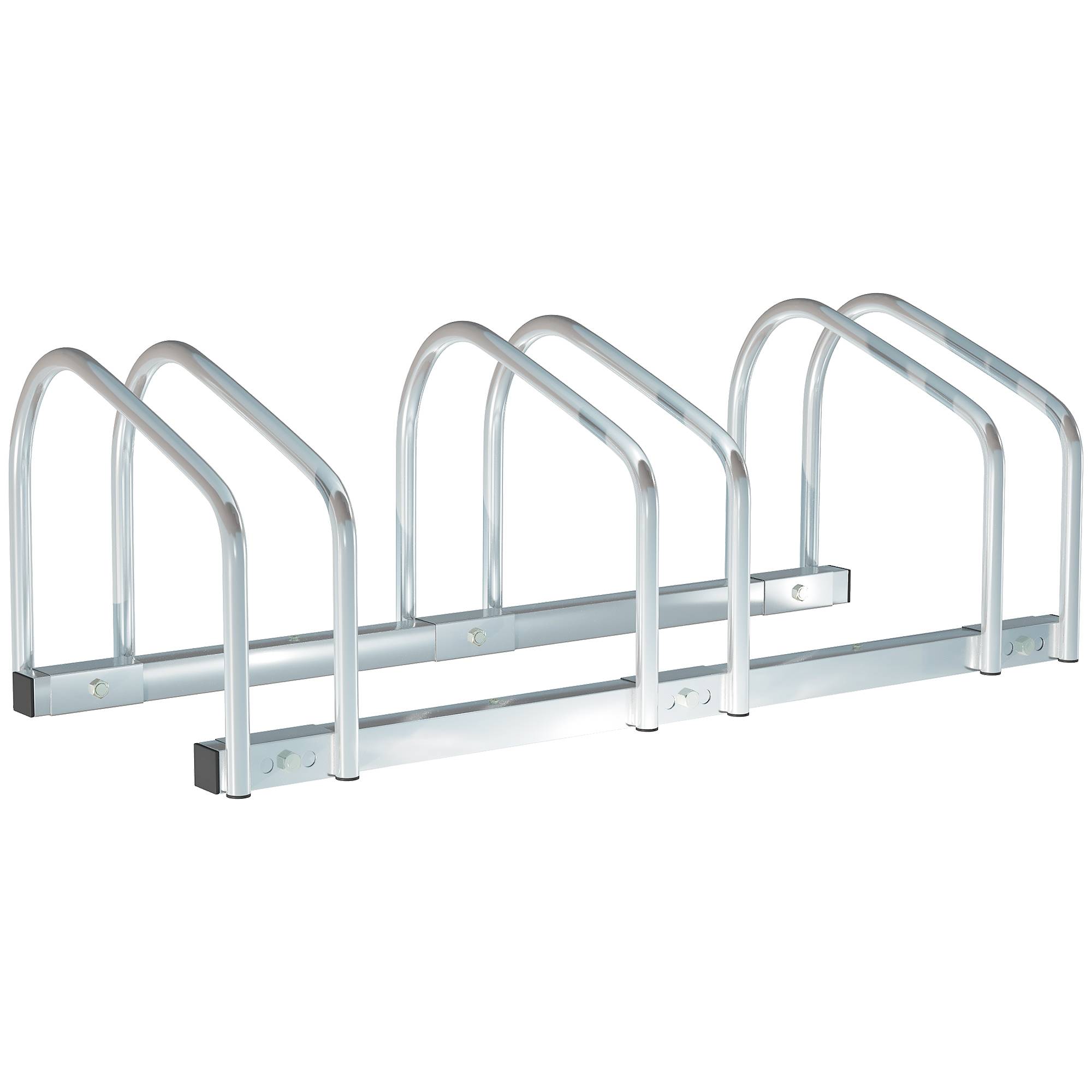 Support à vélos pour 3 vélos, pour intérieur et extérieur, 76 x 33 x 27 cm, argent - Image 2