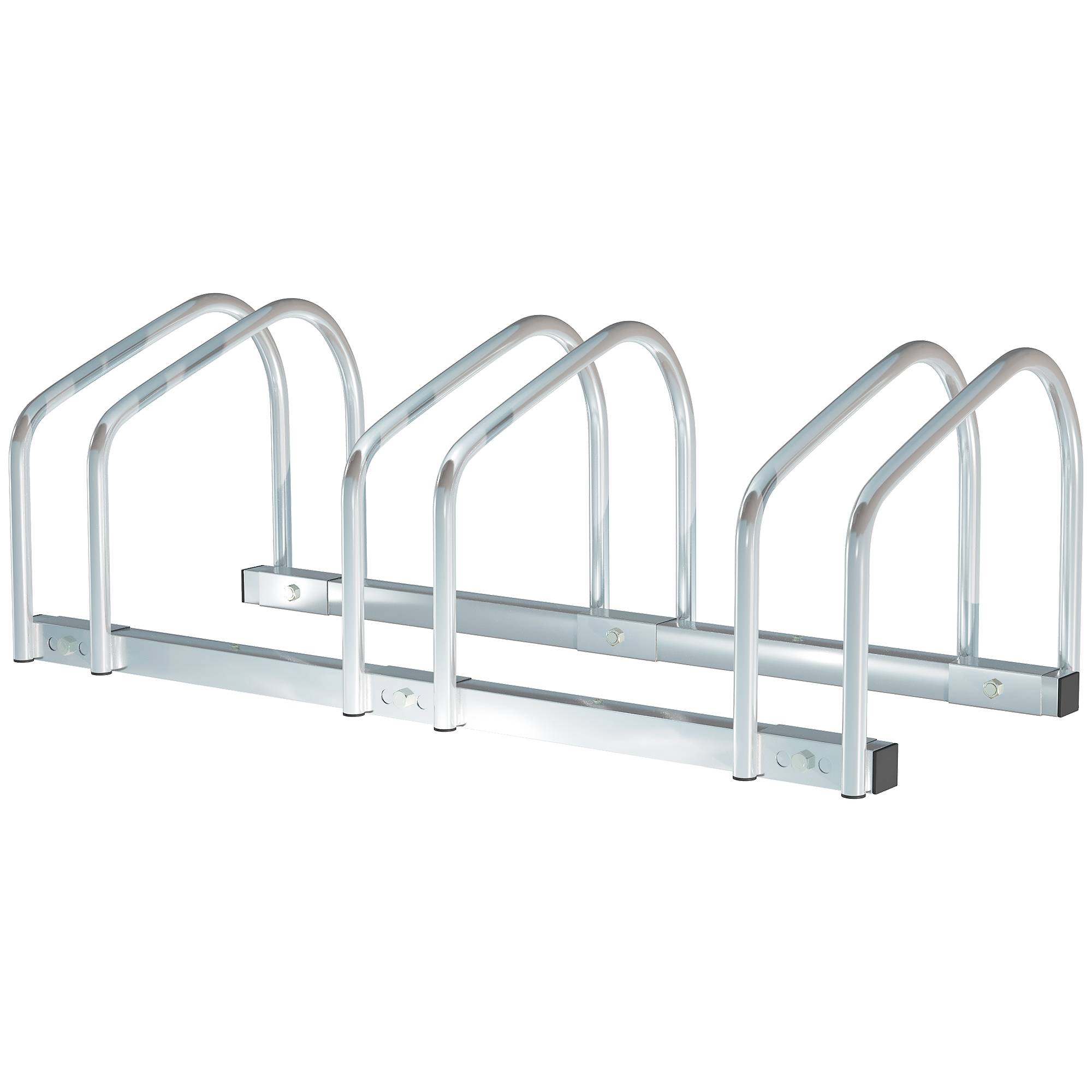 Support à vélos pour 3 vélos, pour intérieur et extérieur, 76 x 33 x 27 cm, argent - Image 1