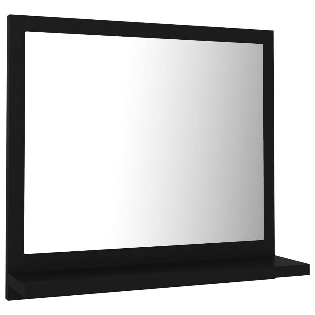 Miroir de salle de bain 40 x 10,5 x 37 cm aggloméré noir - Image 1