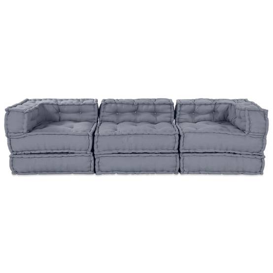 Canapé modulaire tissu gris 210 x 70 x 56 cm - PANGIVO - Image 8