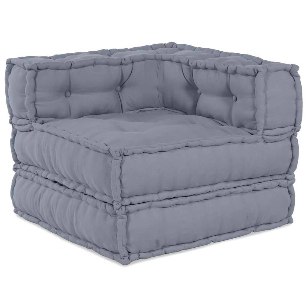 Canapé modulaire tissu gris 210 x 70 x 56 cm - PANGIVO - Image 6