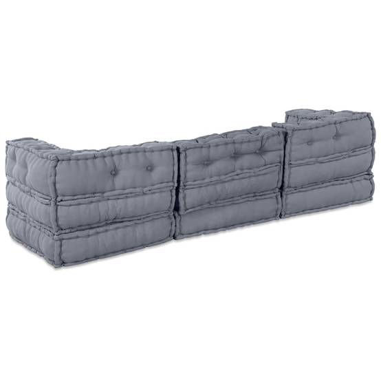 Canapé modulaire tissu gris 210 x 70 x 56 cm - PANGIVO - Image 9