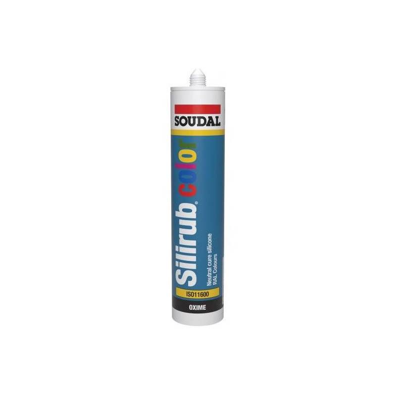Silirub Color - Mastic silicone neutre en couleurs RAL standard - Soudal - Cartouche de 300 ml RAL 7022 - Gris terre d'ombre - Image 1