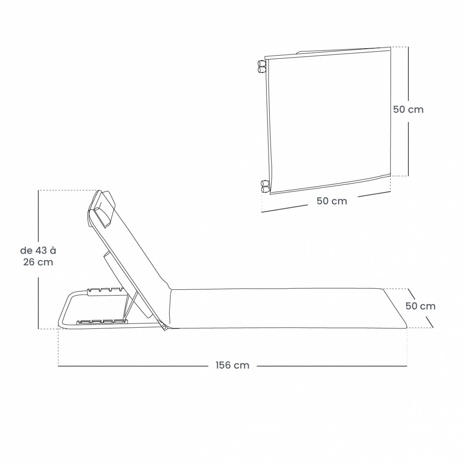 Linxor - Matelas, transat, tapis de plage avec dossier inclinable et sac de transport - Beige - Linxor - Image 3