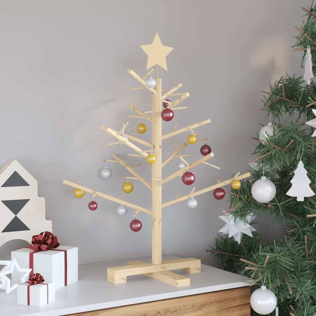 Maison Chic - Arbre de Noël, Sapin de Noël en bois Naturel 75 cm Bois massif en pin u639q - Image 4