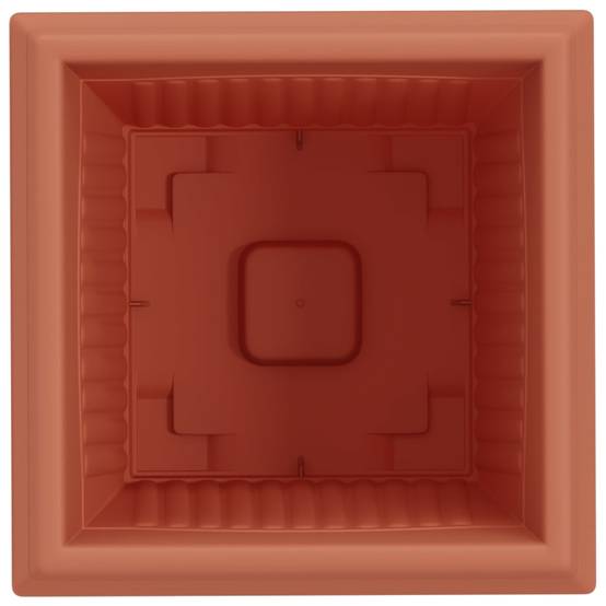 Lot de 6 Pots de Fleurs Carrés Plastique pour Jardin Terrasse avec Drainage 33x33x26 cm Rouge Brique - ComfortXL Outdoor Living - Image 7
