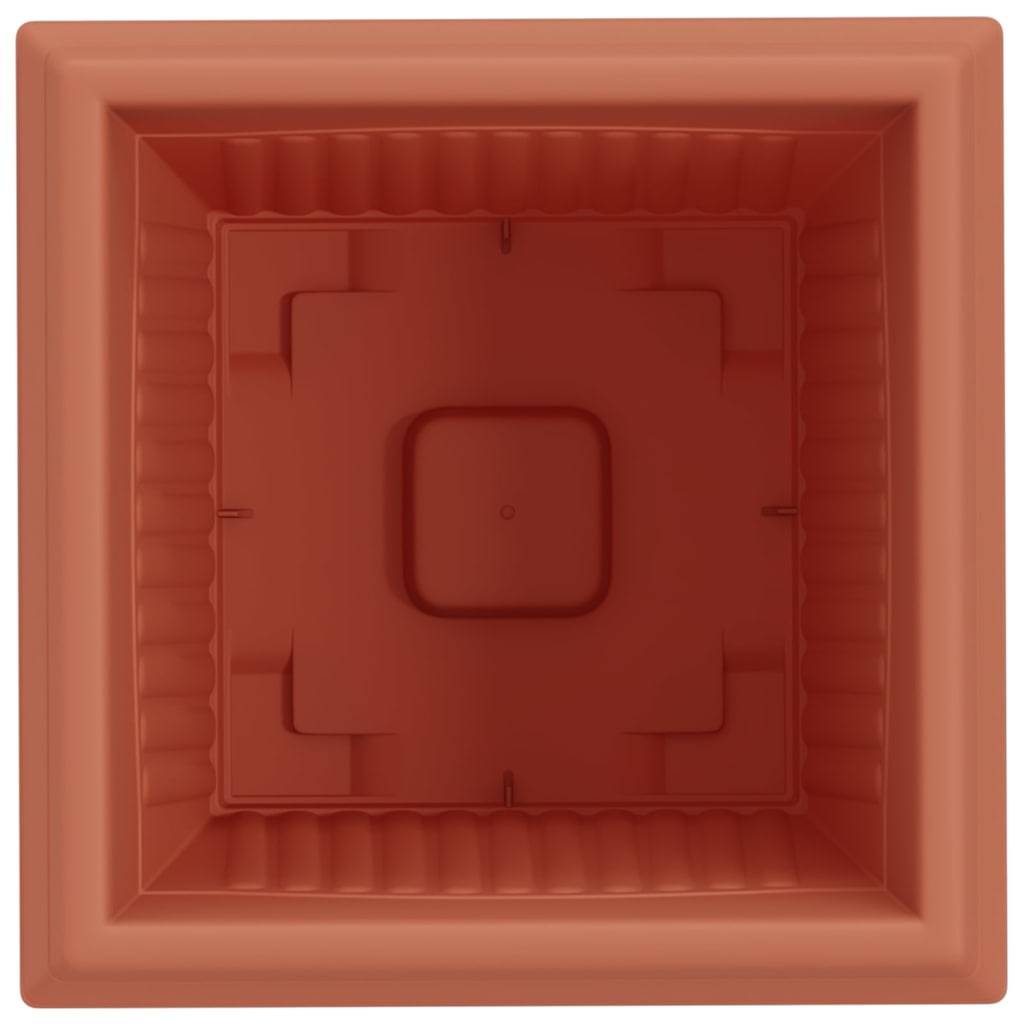 Lot de 6 Pots de Fleurs Carrés Plastique pour Jardin Terrasse avec Drainage 33x33x26 cm Rouge Brique - ComfortXL Outdoor Living - Image 7