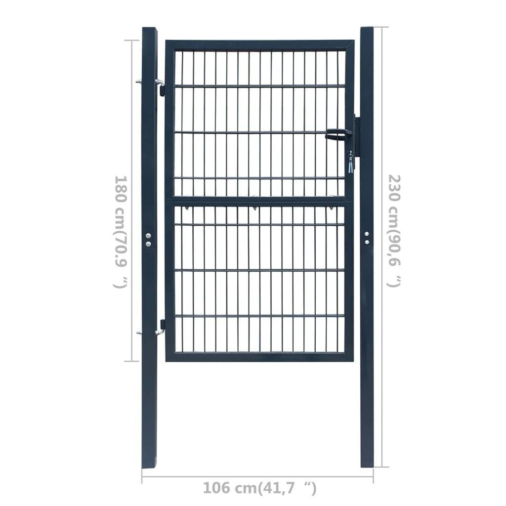 ComfortXL - Portillon Très Haut 2D Acier Sécurisé pour Clôture Rigide Gris Anthracite 106x230 cm – ComfortXL Outdoor Living - Image 7